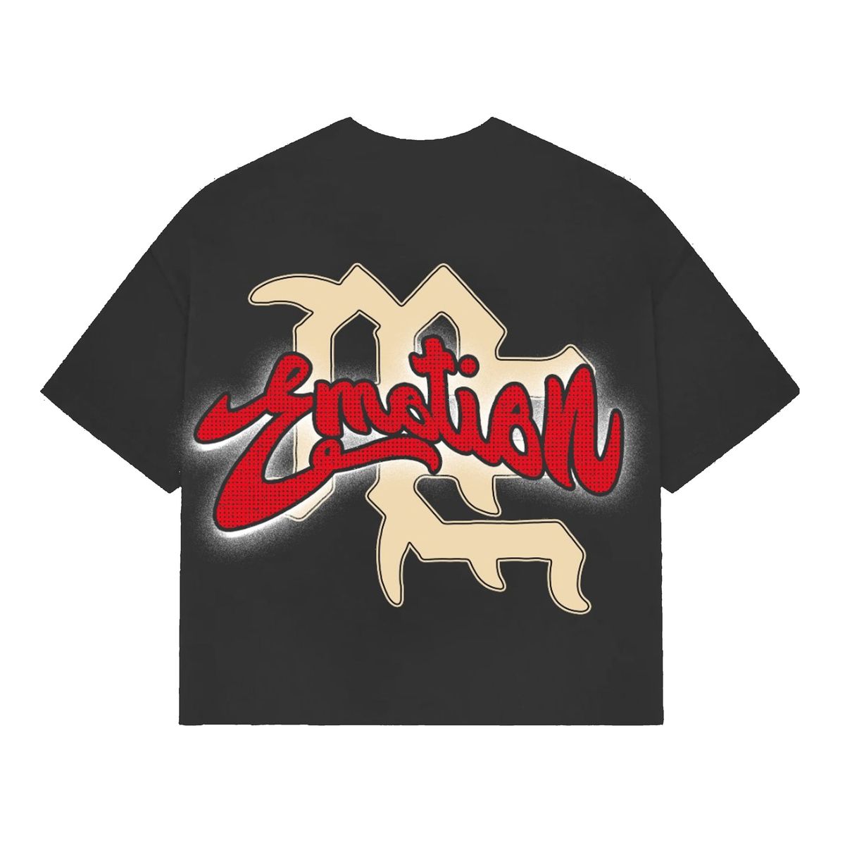 Mixed Emotion Red Cupid Rhinestone Tee Grey