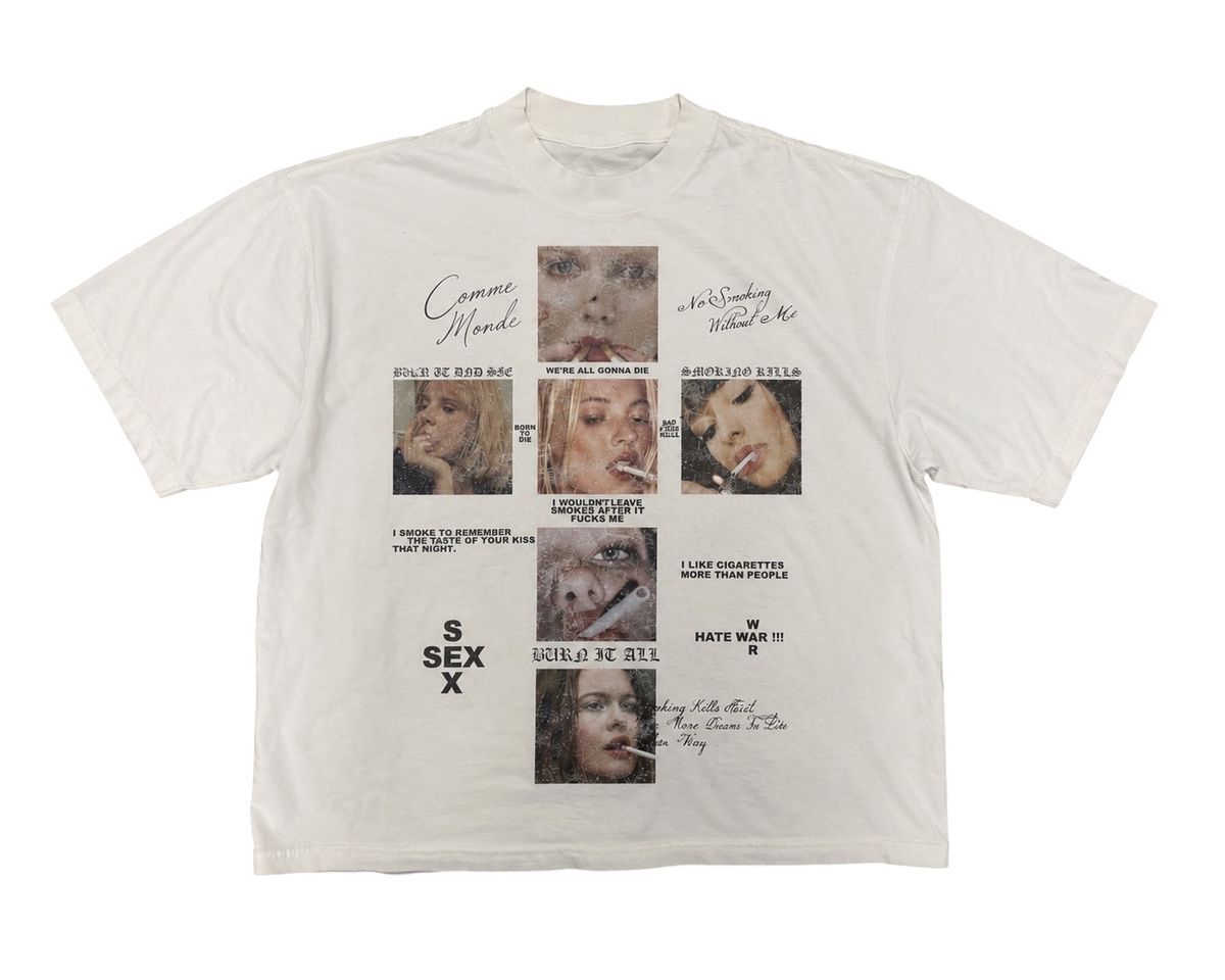 Comme Monde Cigarette Tee White