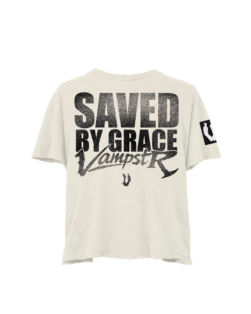 Vampstr Saved By Grace Tee White