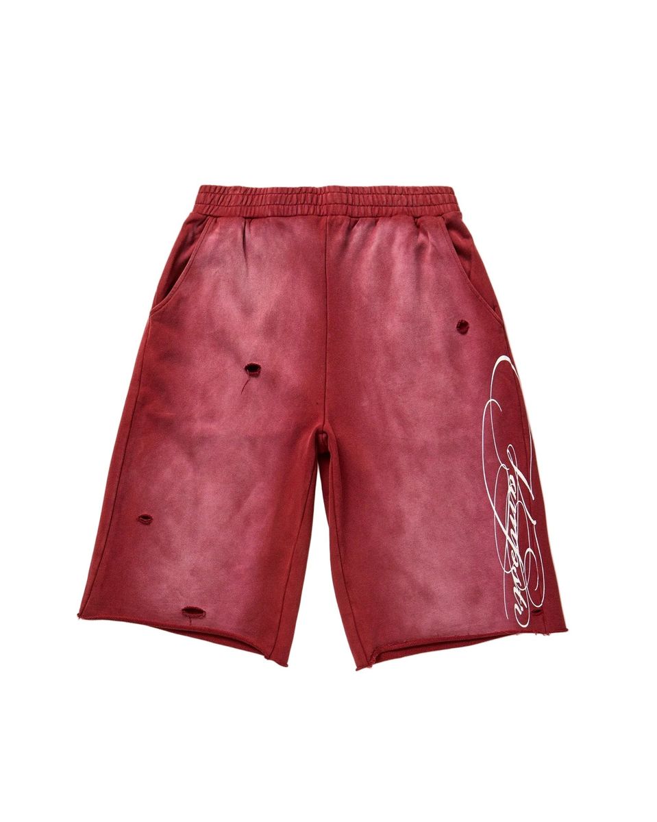 Vampstr Script Long Shorts Washed Red