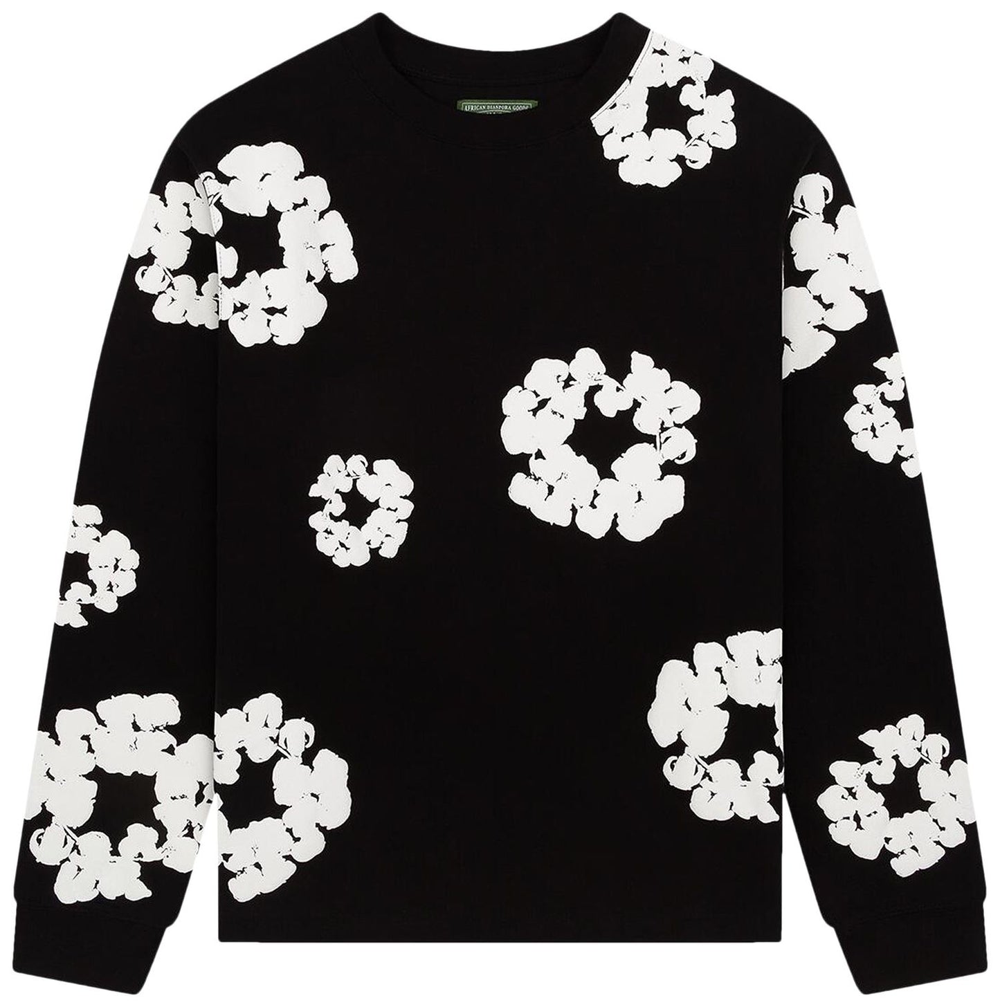 Denim Tears The Cotton Wreath Long Sleeve Tee Black