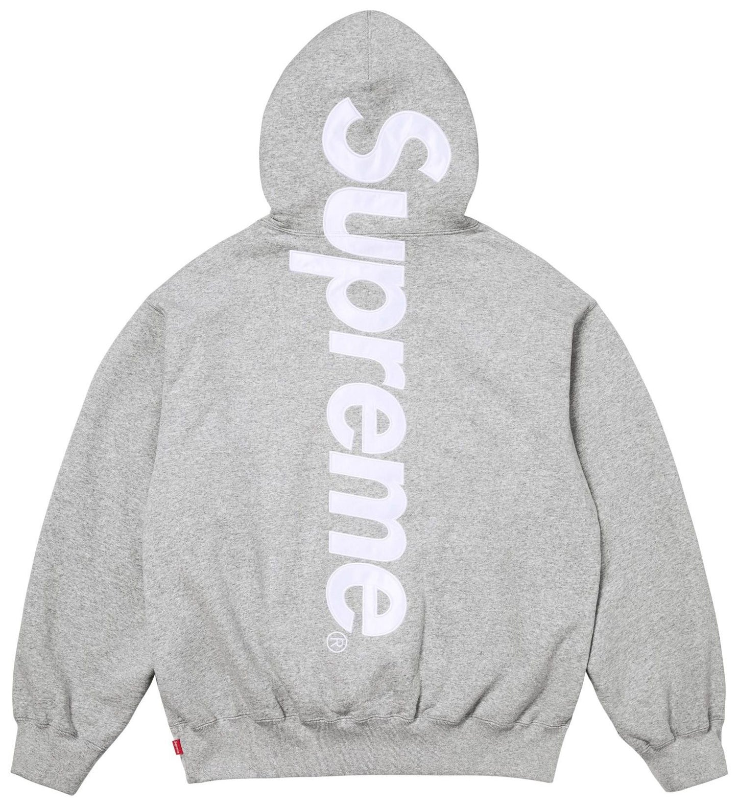Supreme Satin Appliqué Hoodie (FW25) Grey