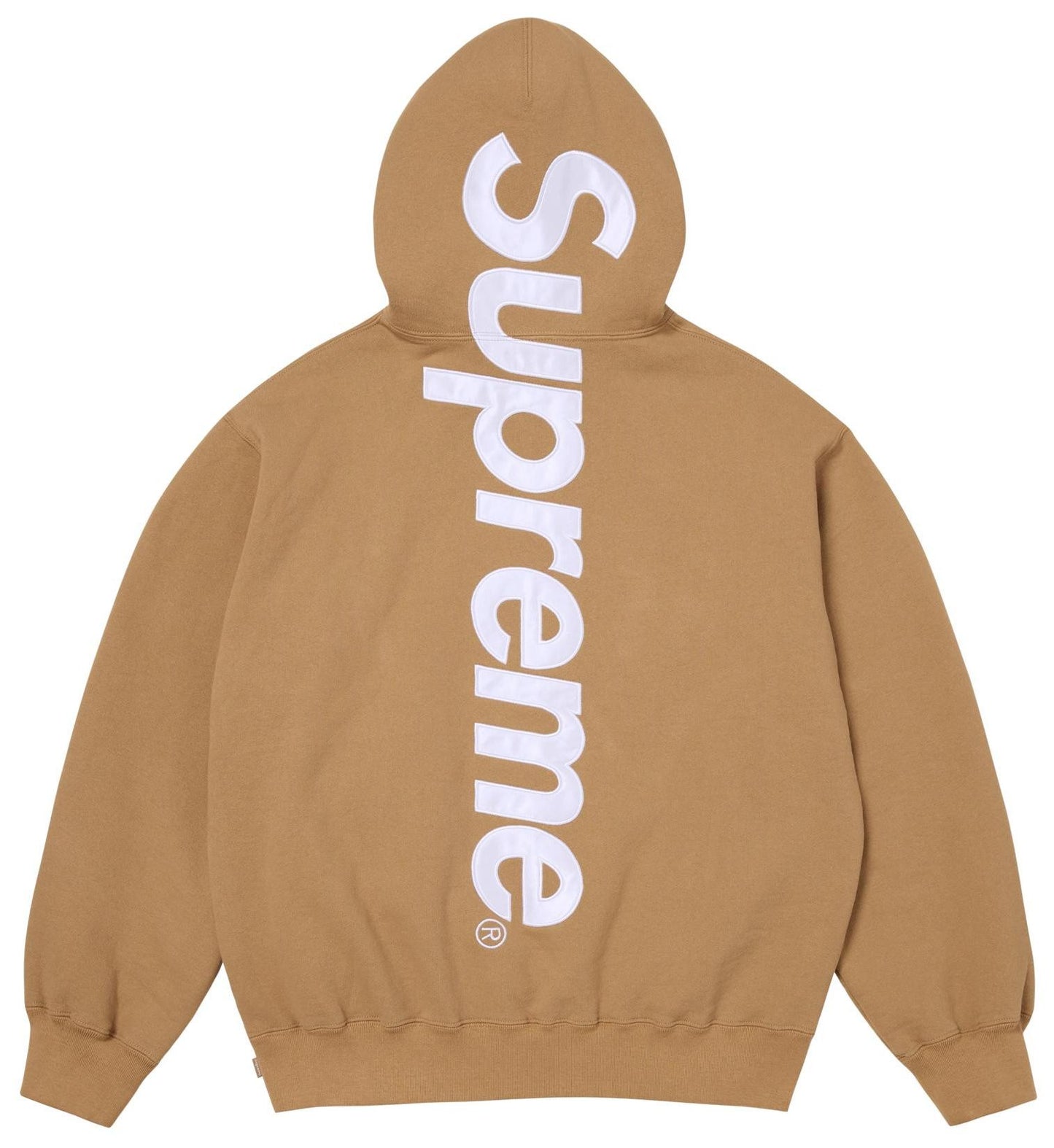 Supreme Satin Appliqué Hoodie (FW25) Tan