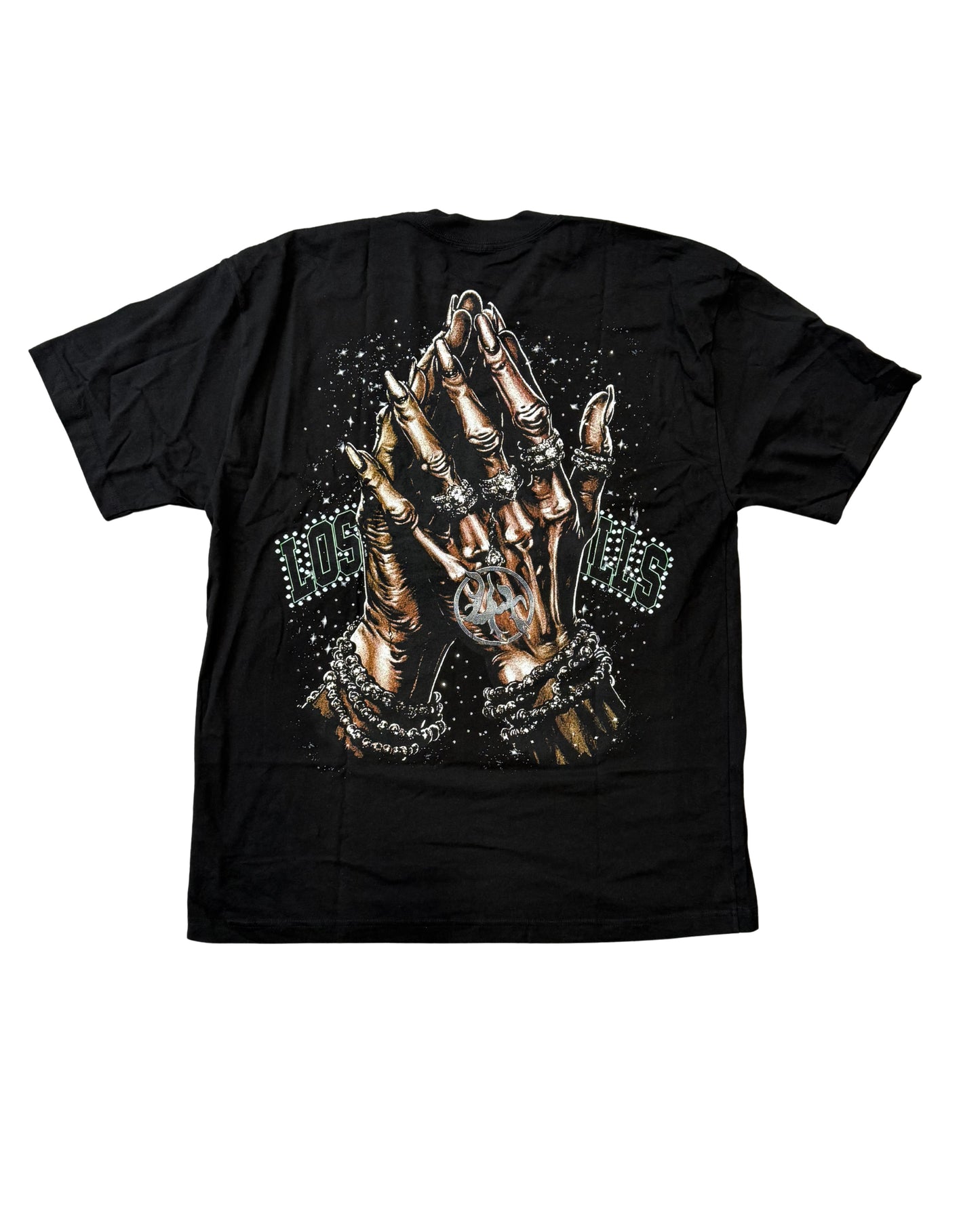 Lost Hills Green Skull Twins Tee Black