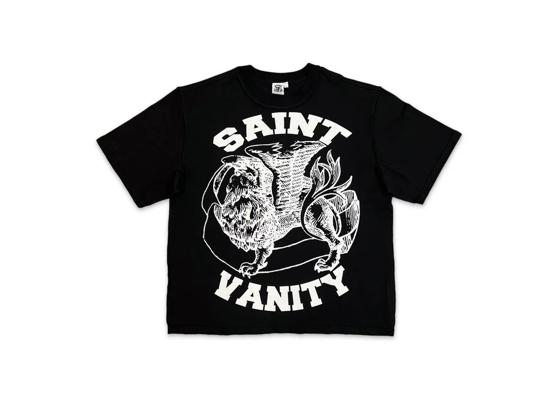 Saint Vanity White Logo Tee Black