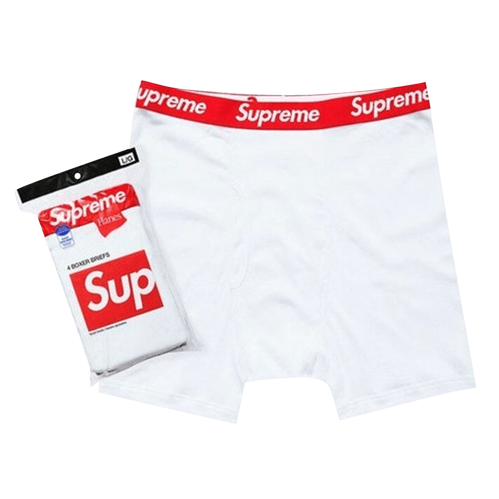 Supreme Hanes Boxer Briefs (4 Pack) White