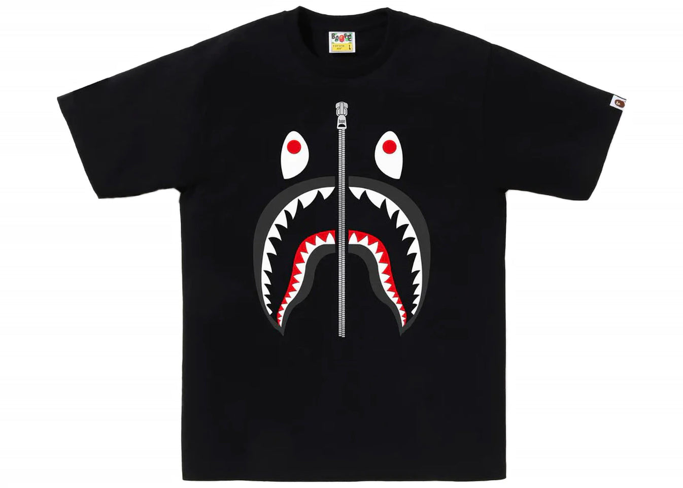 BAPE Grey Shark Tee Black