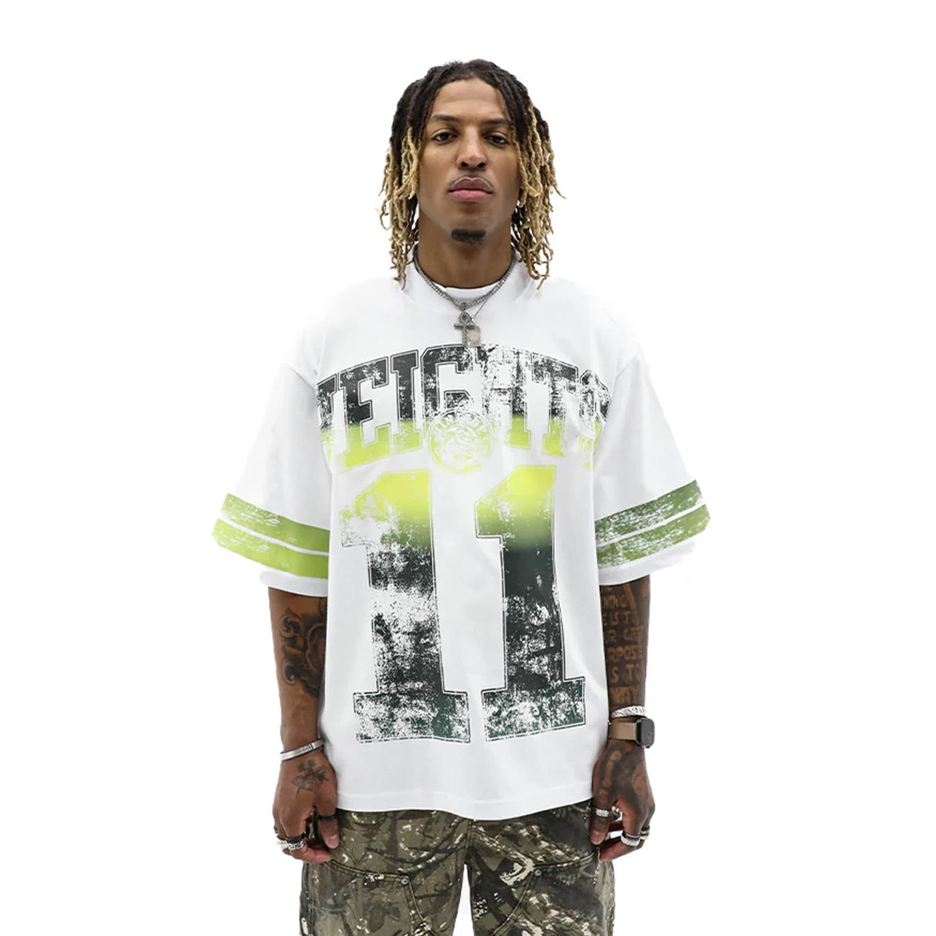 Heights District Green Eleven Tee White