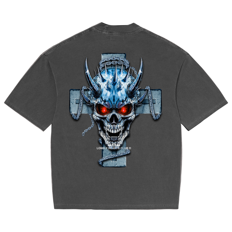 LHC Hellbound Skull Tee Charcoal Grey