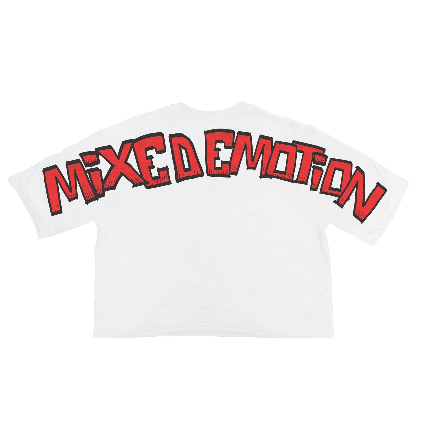 Mixed Emotion Grey Red Monster Tee White