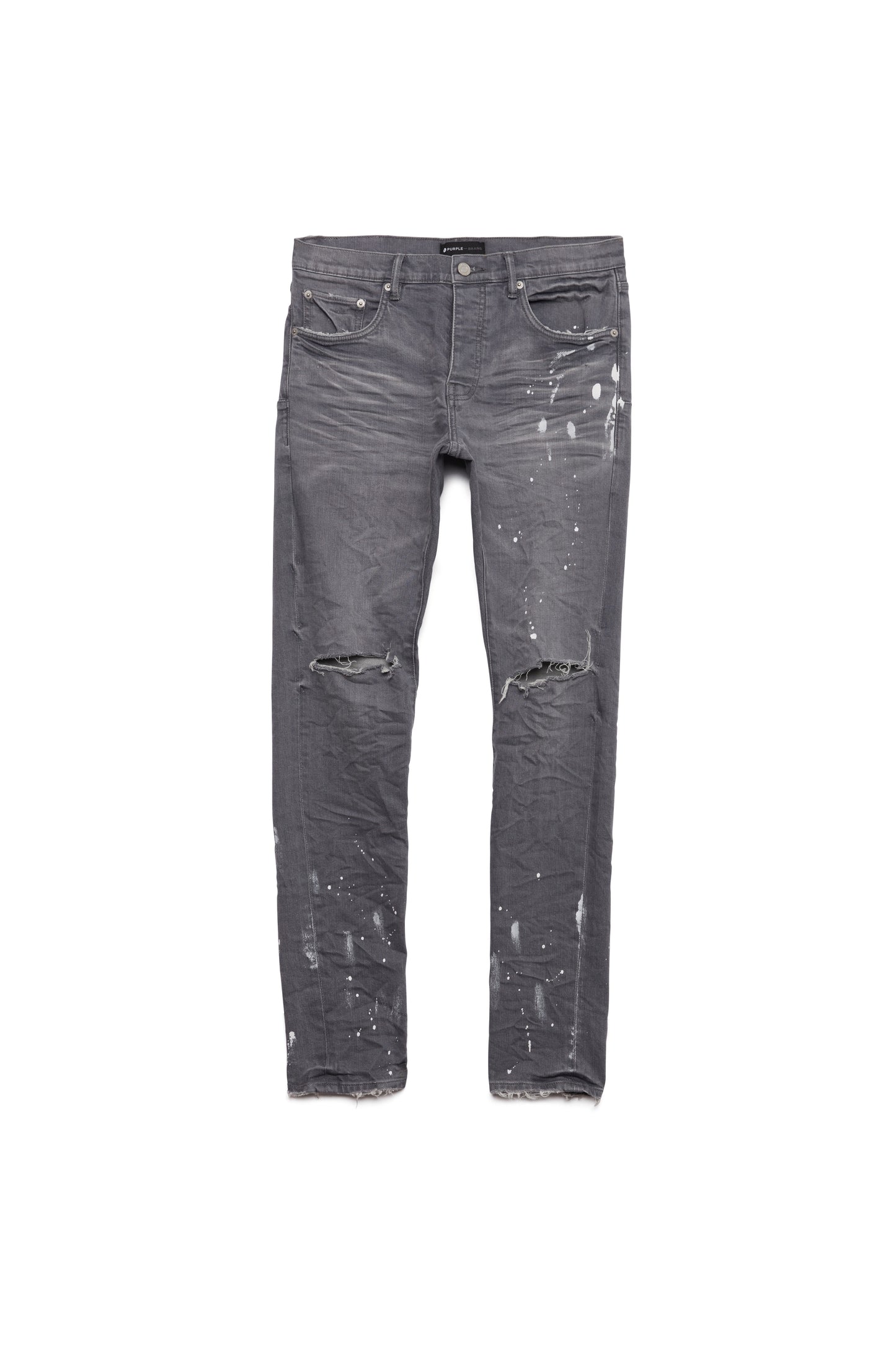Purple Brand Worn Grey Knee Slit Jeans