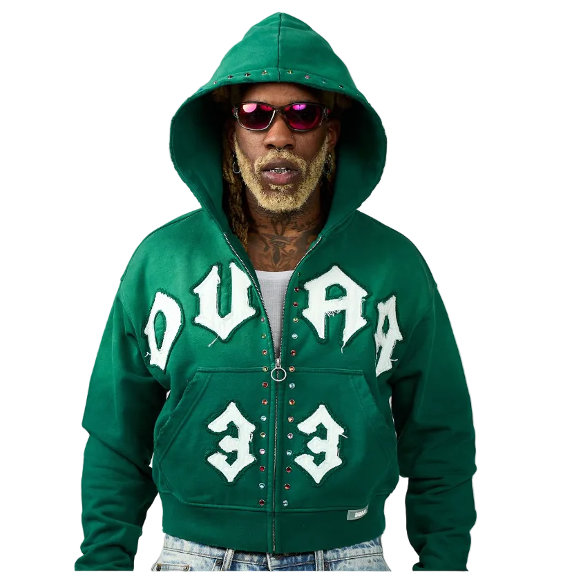 DUAA Master 33 Zip Up Hoodie Forest Green