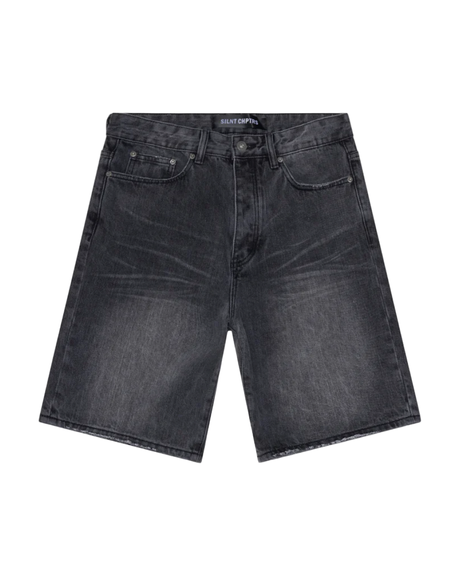 Silnt Chptrs Denim Shorts Dark Grey Wash