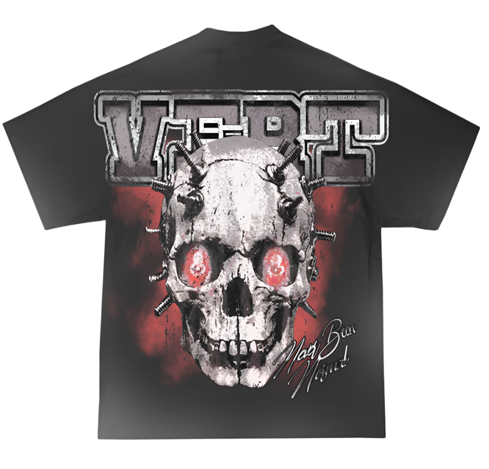 Retrovert Red Bolted Cranium Tee Black