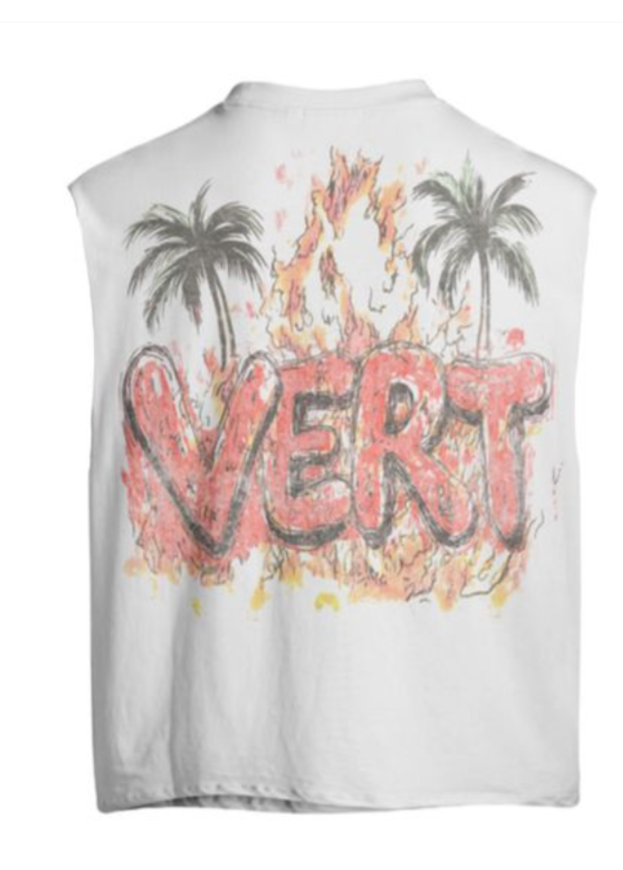 Retrovert This Is Hollywood Red Cut Off Tee White