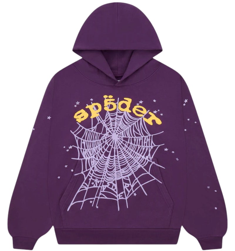 SP5DER OG Web Hoodie Yellow Purple