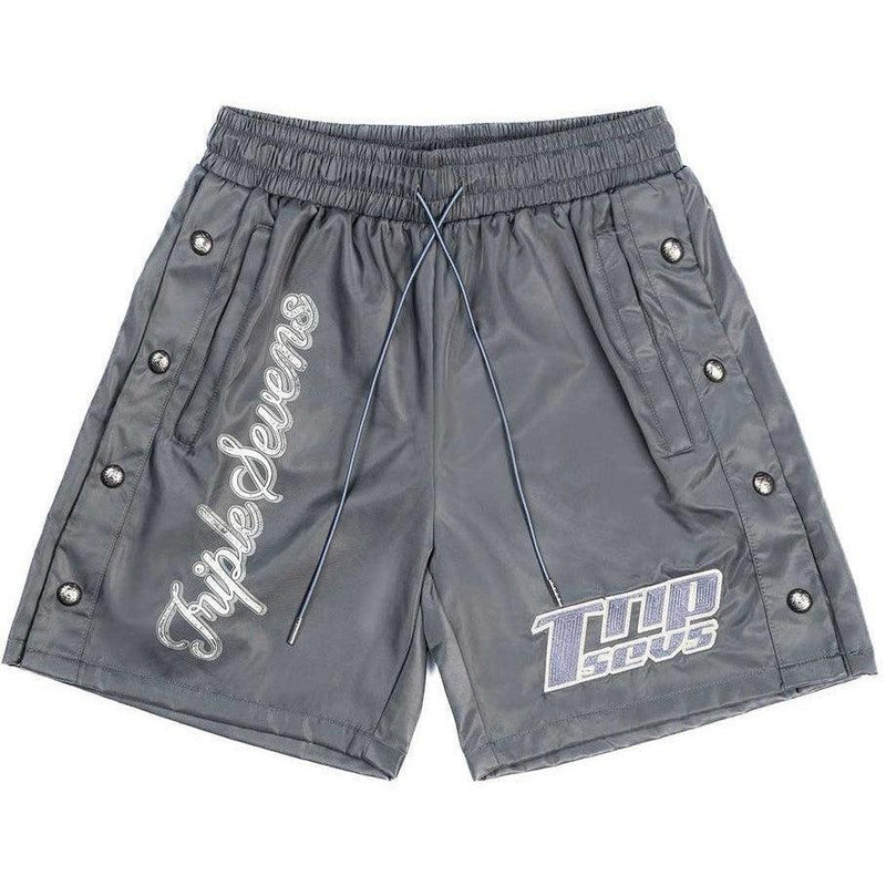 Triple Sevens Nylon Button Shorts Grey