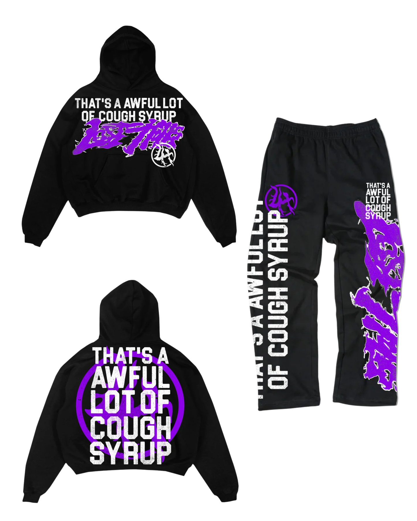 Awful Lot of Cough Syrup Lost Hills Sweatsuit Black