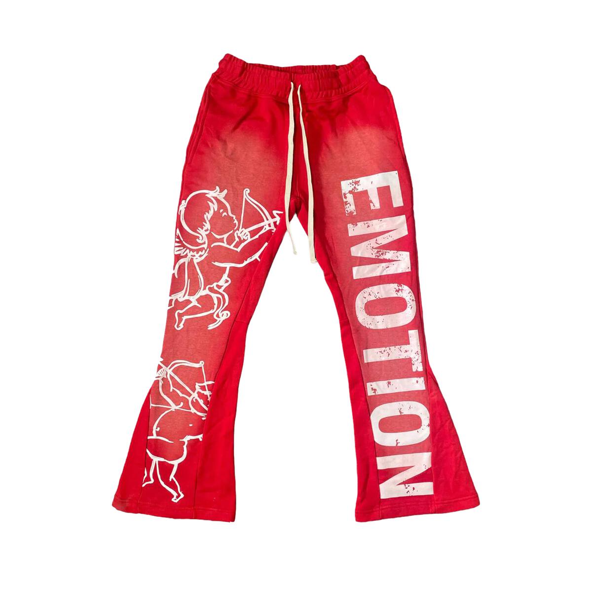 Mixed Emotion Cupid Flare Sweatpants Red