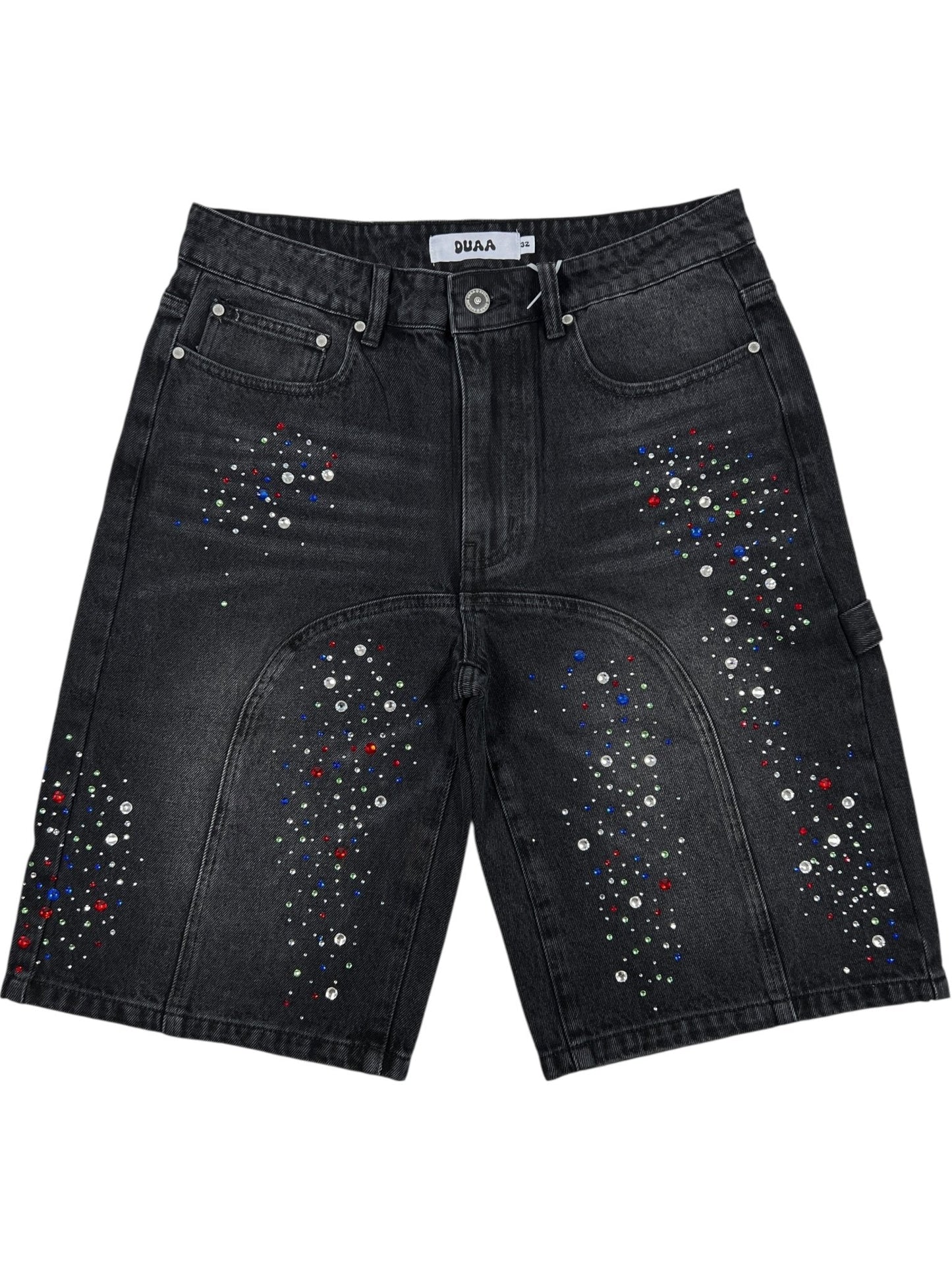 DUAA Supplication Stone Denim Shorts Black