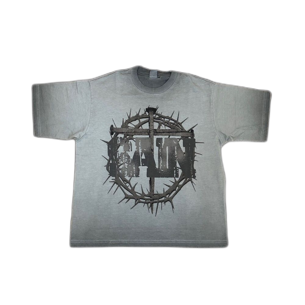 Saint Vanity SAINT Cross Tee Washed Grey