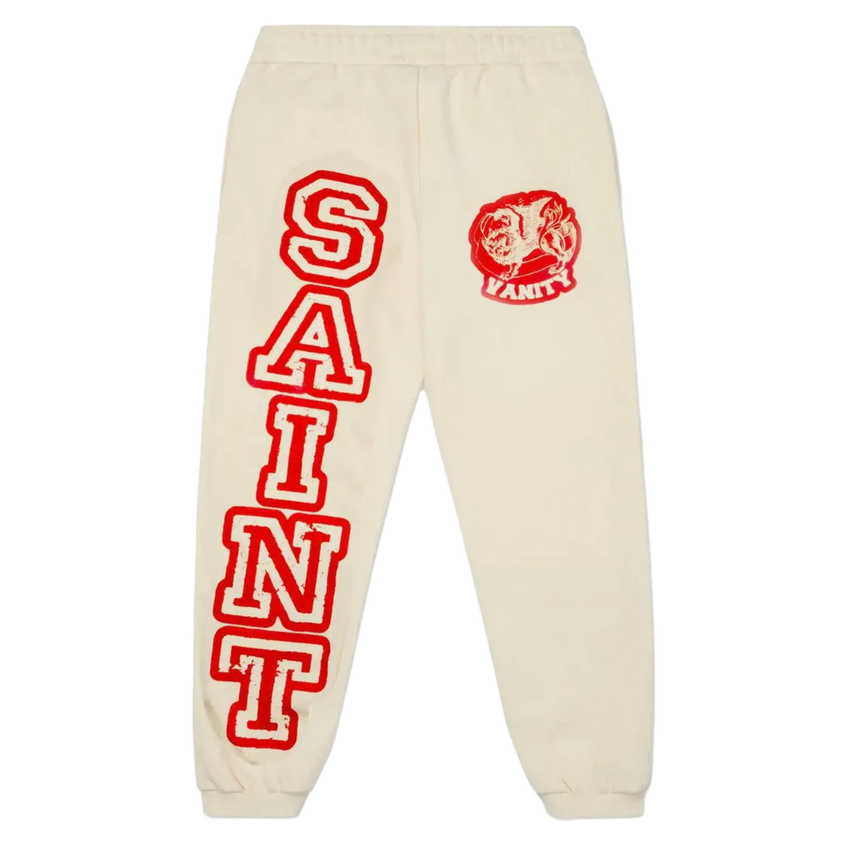 Saint Vanity Griffin Logo Sweatpants Red Cream