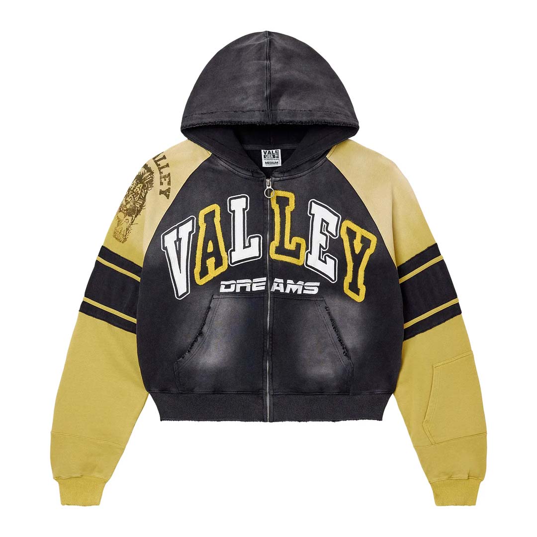 VALE Forever Yellow Lethal Zip Up Hoodie Black