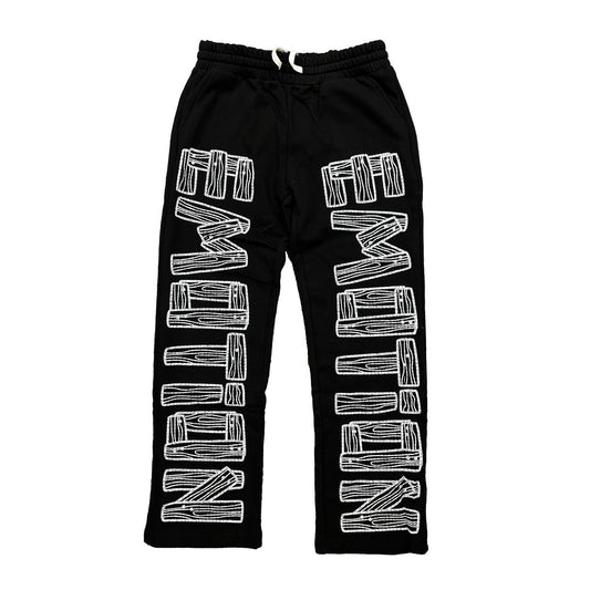 Mixed Emotion Artwork Sweatpants Black