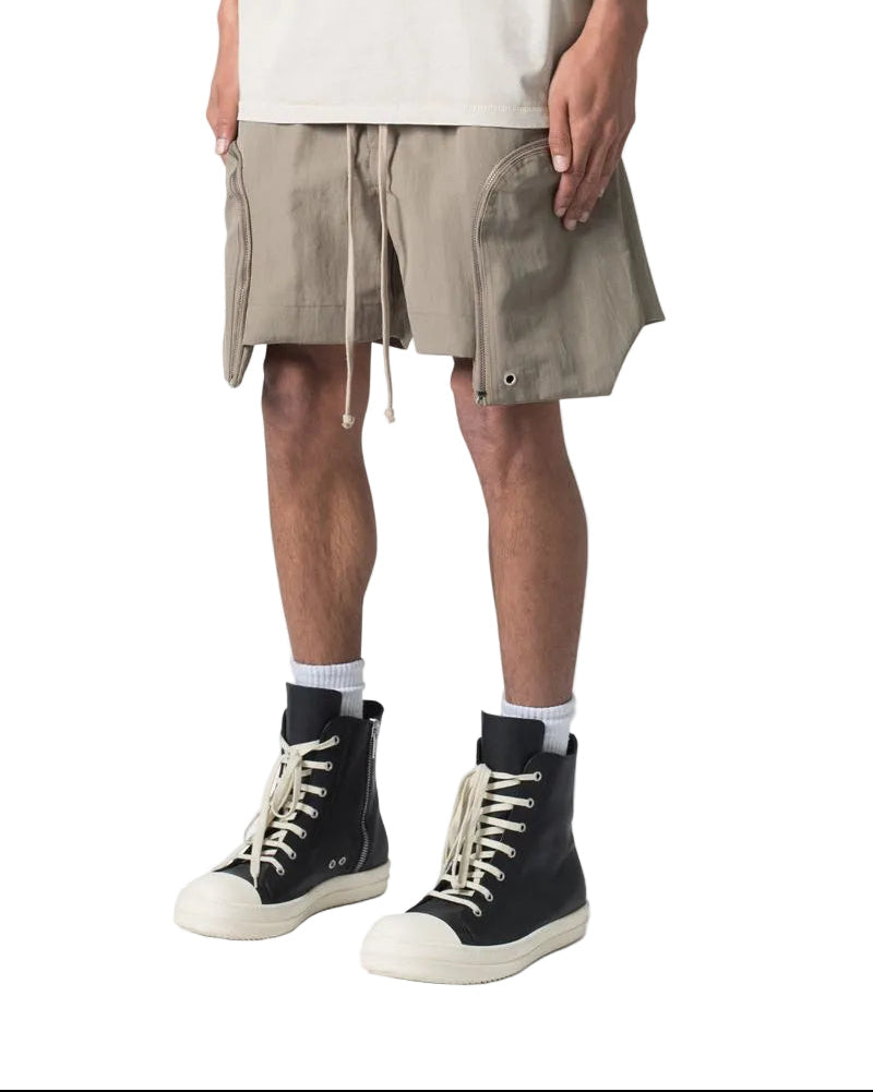MNML LA Front Pocket Geo Shorts Light Olive