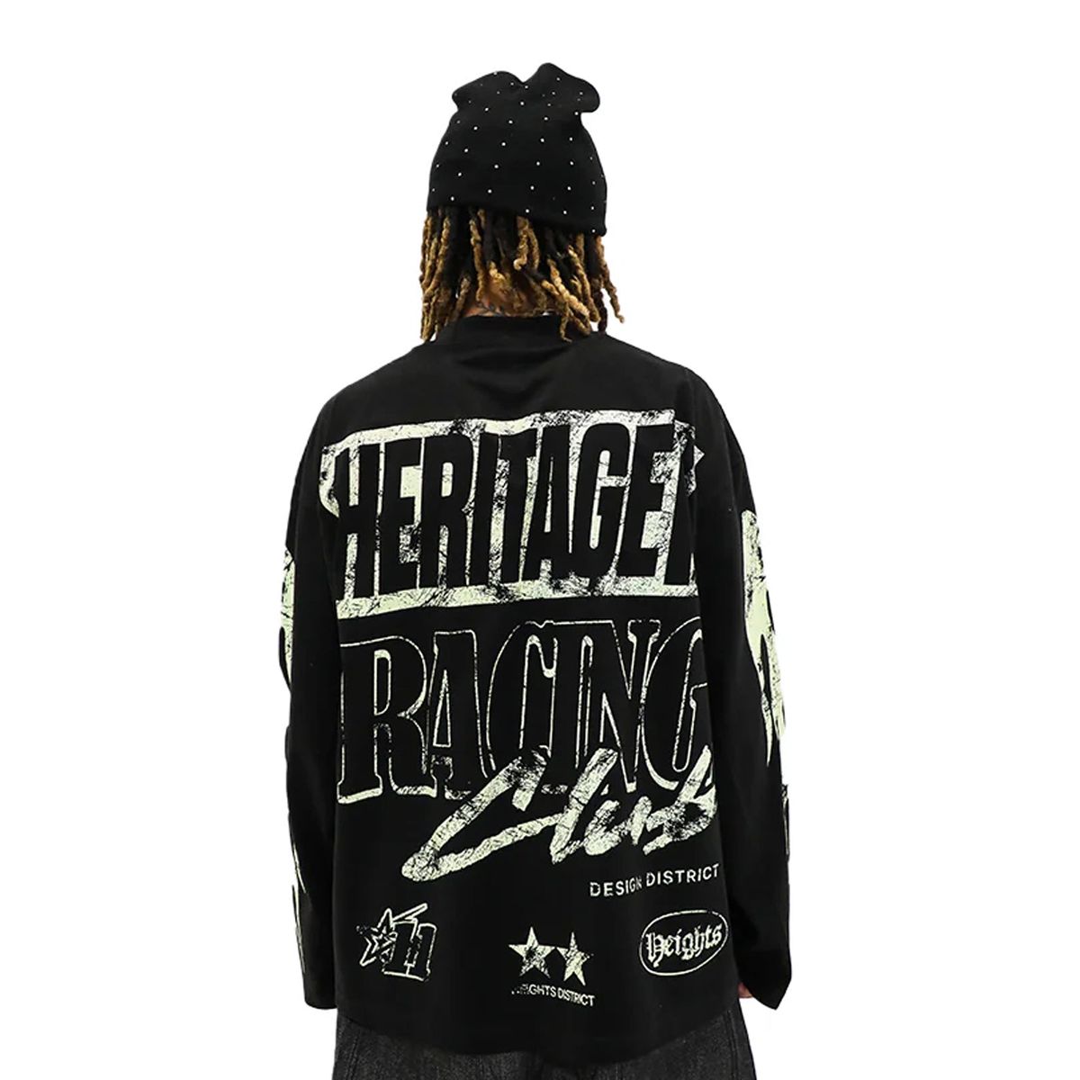 Heights District Racing Club Long Sleeve Tee Black