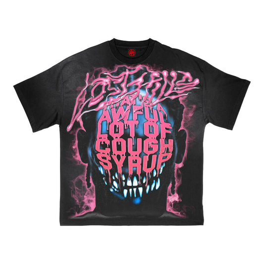 Awful Lot of Cough Syrup LH Brain Tee Black