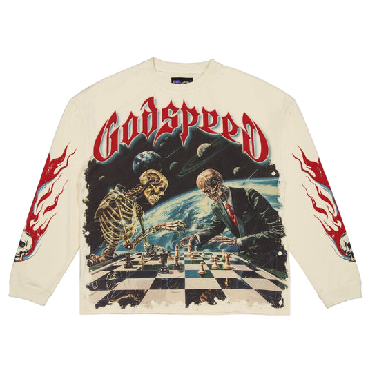 Godspeed Checkmate Long Sleeve Tee Bone