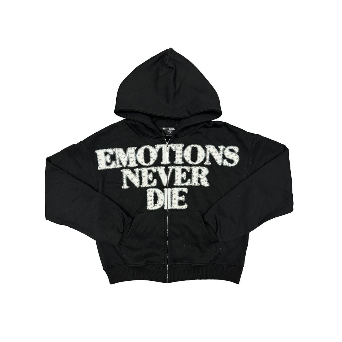 Mixed Emotion Emotions Never Die Zip Up Hoodie Black
