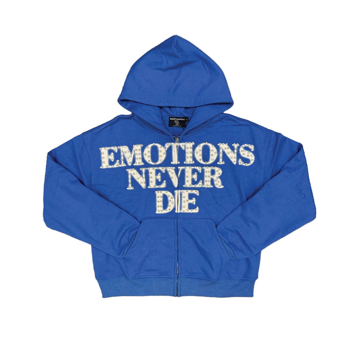 Mixed Emotion Emotions Never Die Zip Up Hoodie Blue