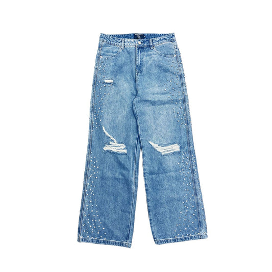 Mixed Emotion Stones Baggy Jeans Blue