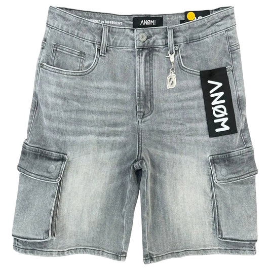 ANOM Yazan Denim Shorts Light Grey Wash