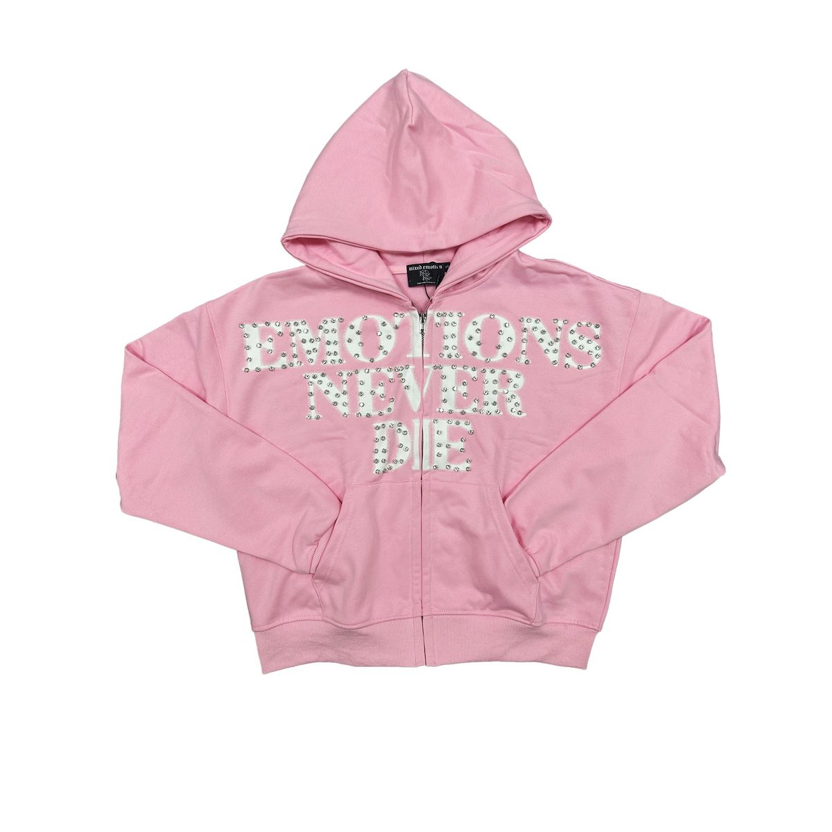 Mixed Emotion Emotions Never Die Zip Up Hoodie Pink