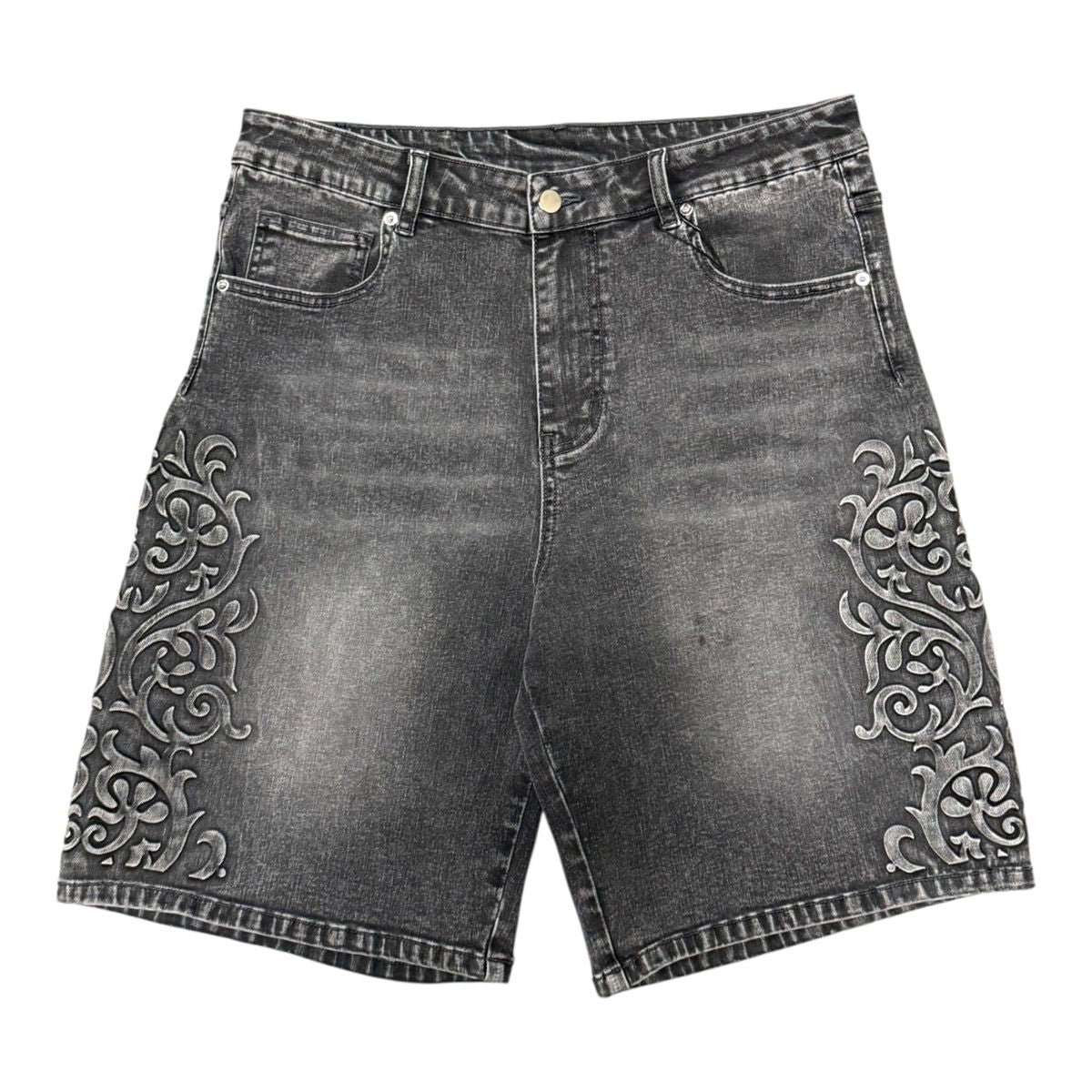 Syndicate Legacy Denim Shorts Washed Grey