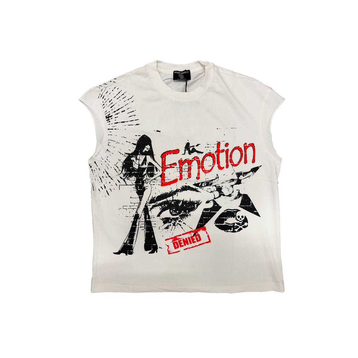Mixed Emotion Starboy Cut Off Tee White