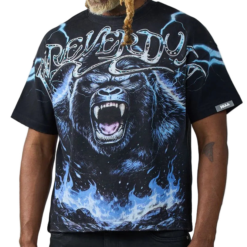DUAA Baby Blue Electric Tee Black