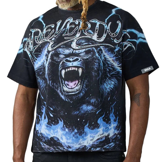 DUAA Baby Blue Electric Tee Black