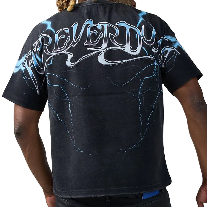 DUAA Baby Blue Electric Tee Black