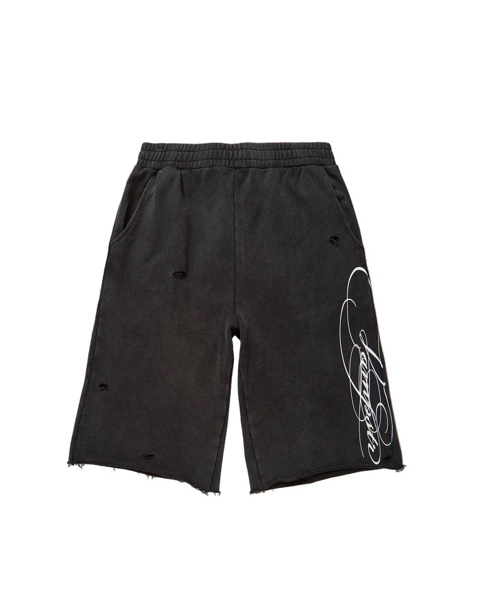 Vampstr Script Long Shorts Washed Black