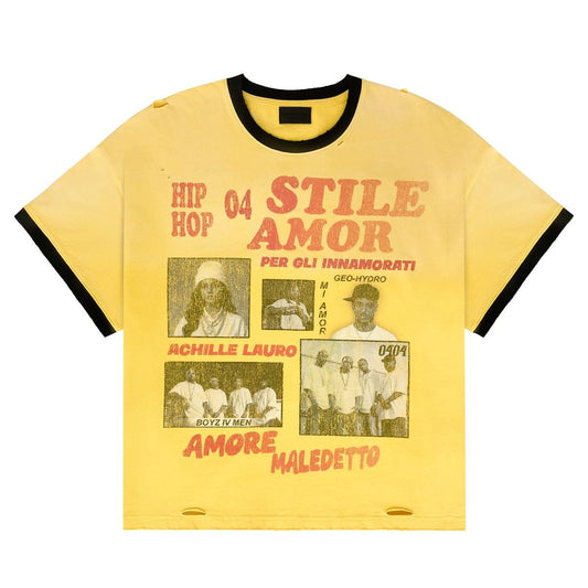 Stile de Amor Popolare Hip Hop Tee Yellow