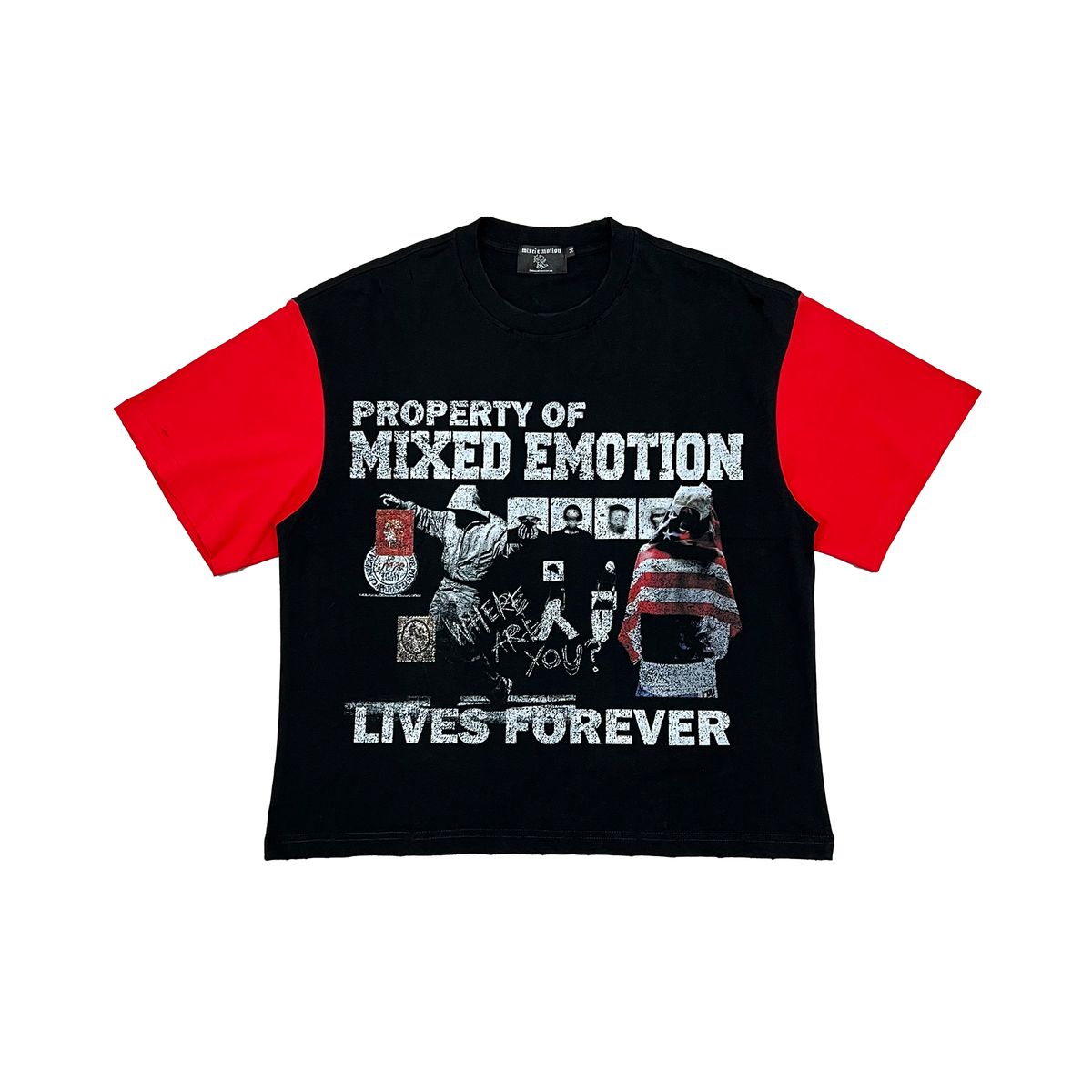 Mixed Emotion Fracture Tee Red Black