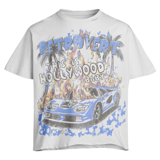 Retrovert This Is Hollywood Blue Tee White