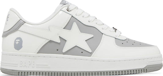 A Bathing Ape Bape Sta Patent White Grey