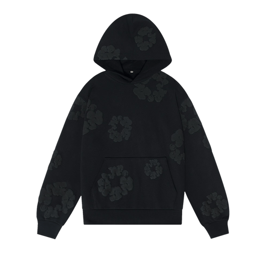 Denim Tears Cotton Wreath Hoodie Black Monochrome