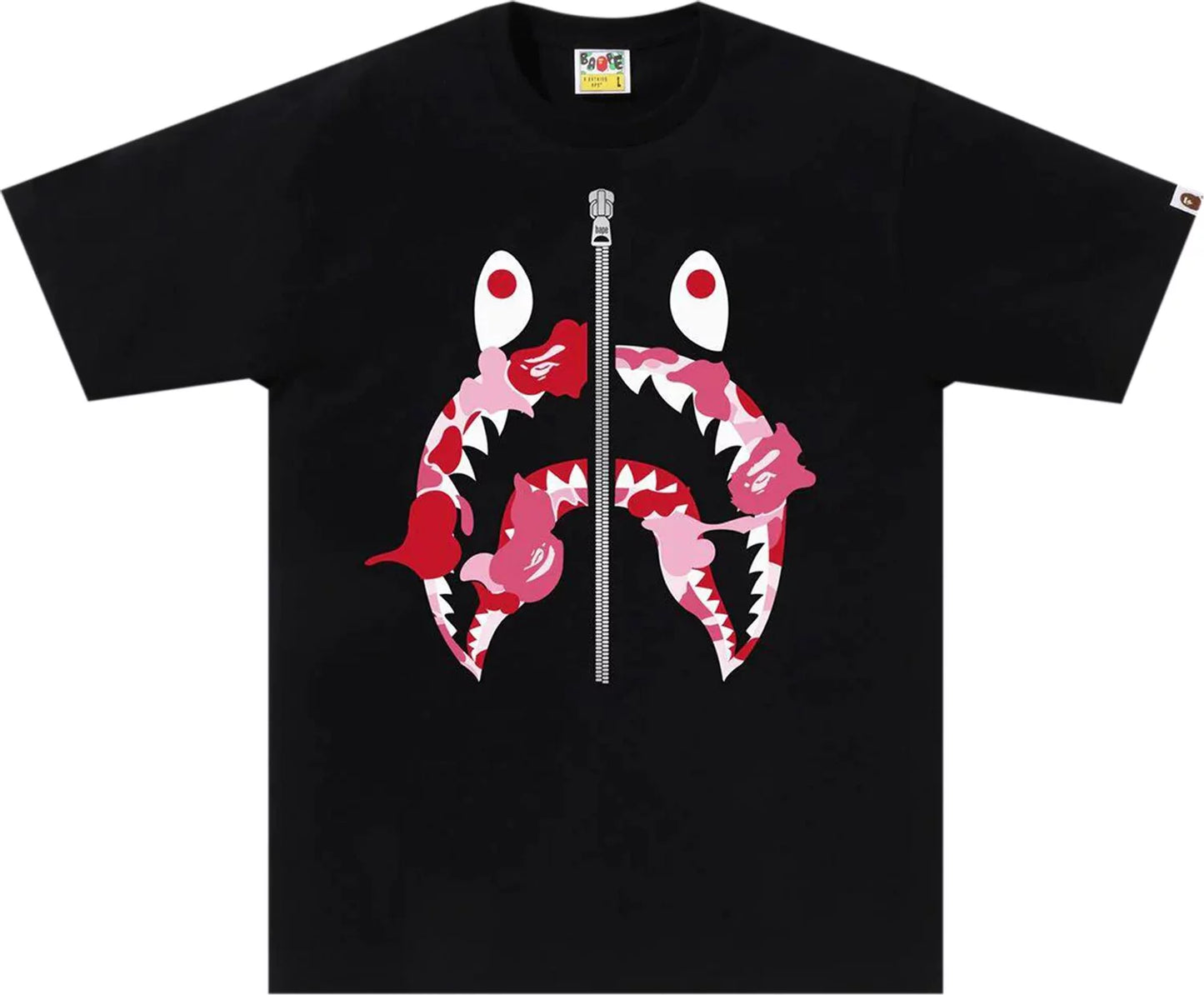 BAPE Rebuild Pink Camo Shark Tee Black