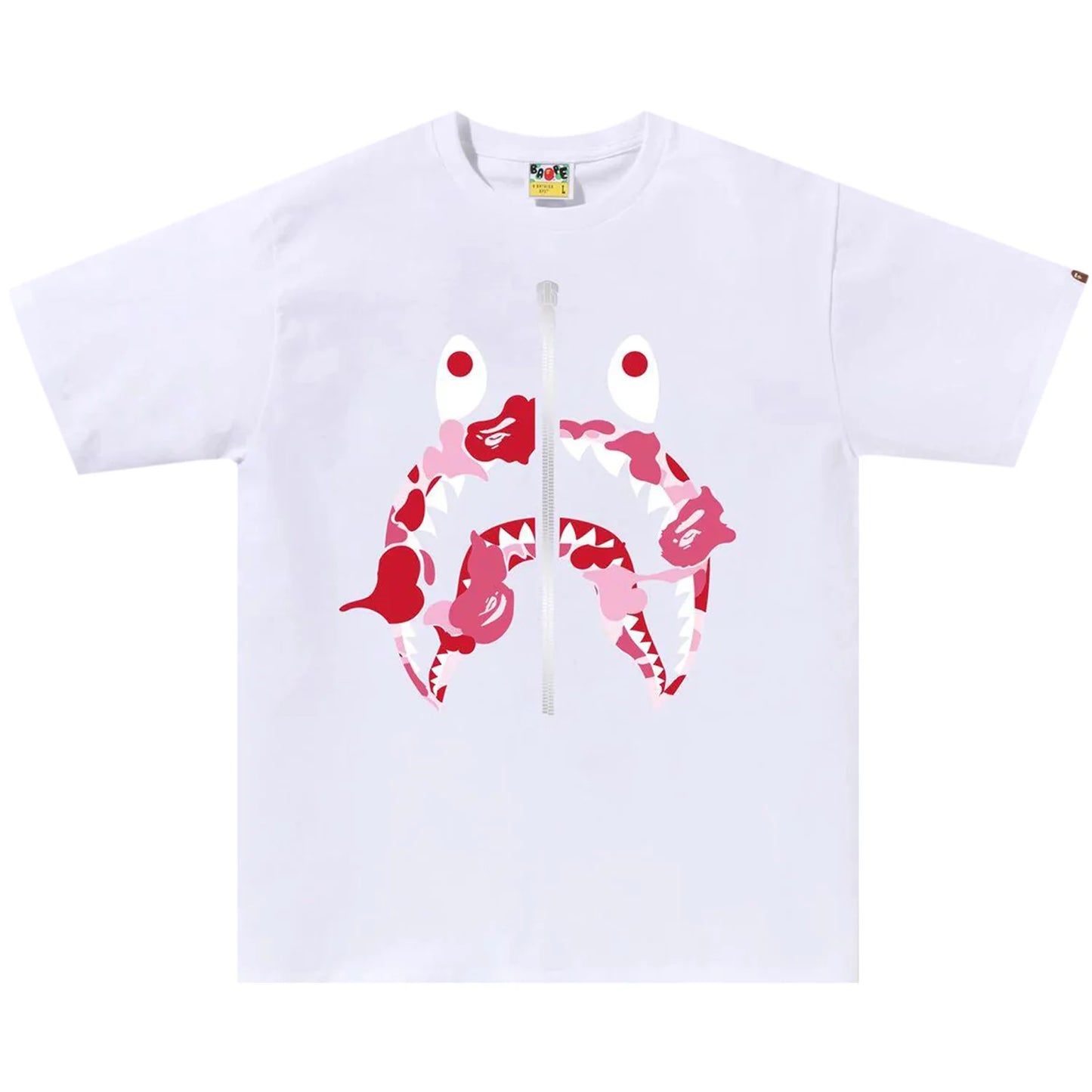 BAPE Rebuild Pink Camo Shark Tee White